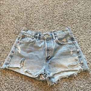 AGOLDE Distressed Denim Shorts